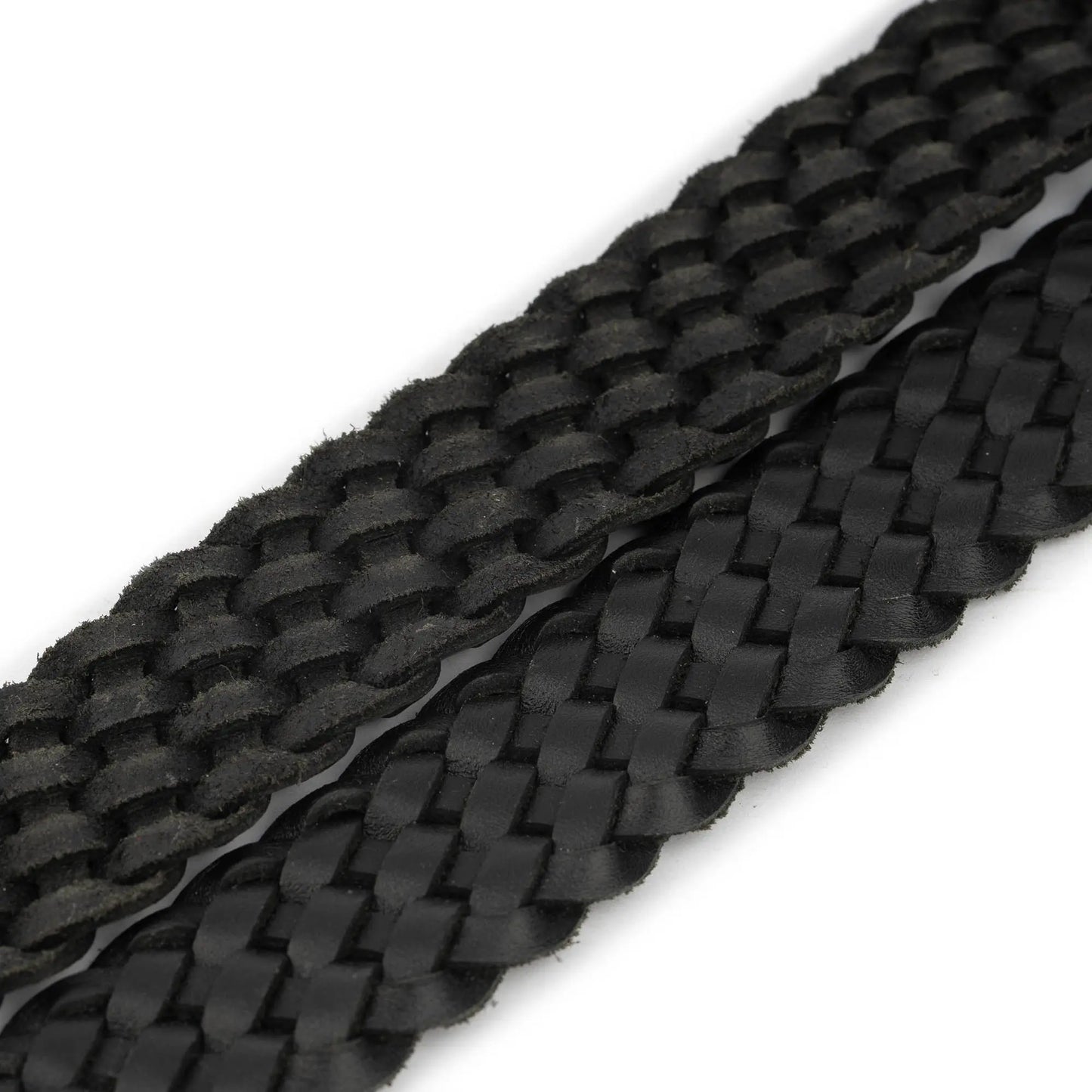 ELVAR Black Braided Leather Belt
