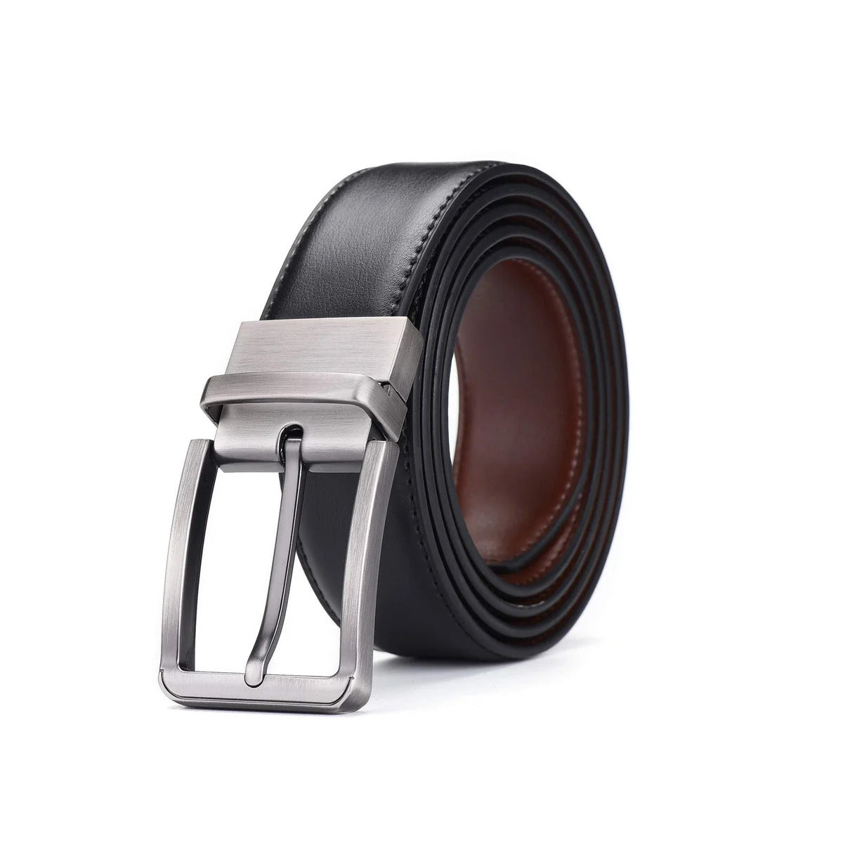 ELVAR Reversible Black & Brown Leather Belt