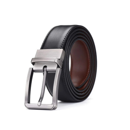 ELVAR Reversible Black & Brown Leather Belt