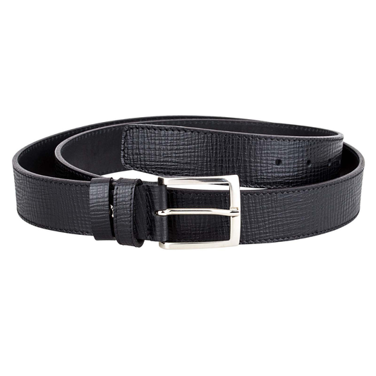 ELVAR Black Checkered Leather Belt
