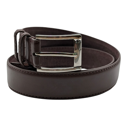ELVAR Dark Brown Leather Dress Belt