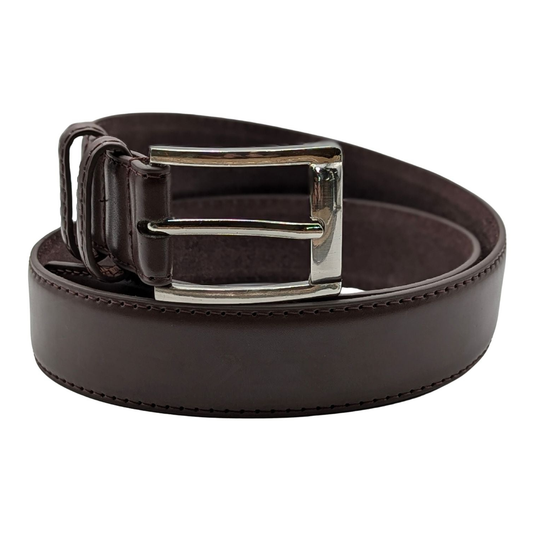 ELVAR Dark Brown Leather Dress Belt