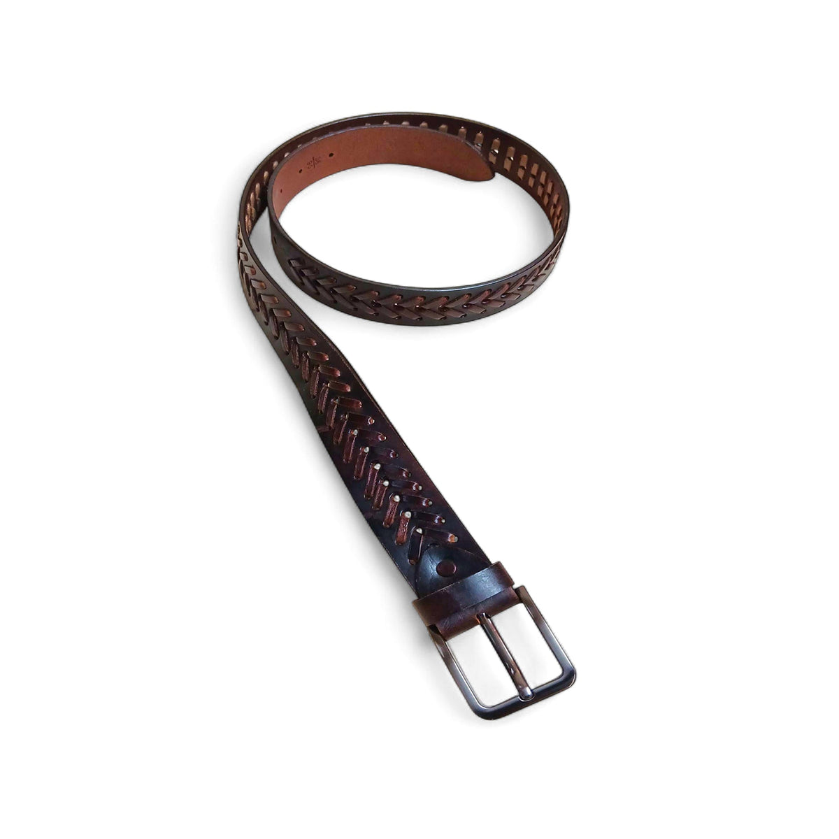ELVAR Vintage Dark Brown Leather Belt