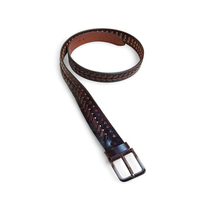 ELVAR Vintage Dark Brown Leather Belt