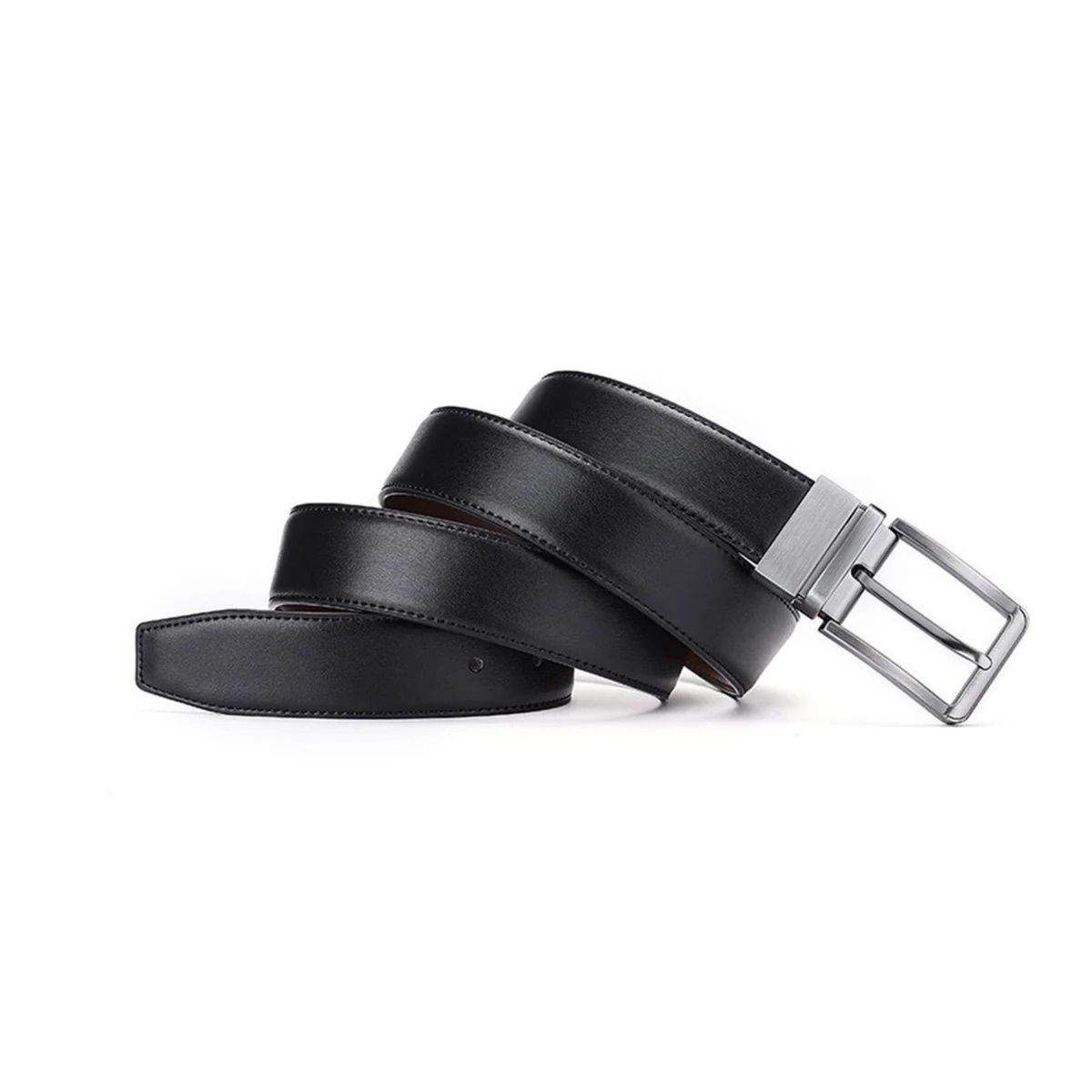 ELVAR Reversible Black & Brown Leather Belt