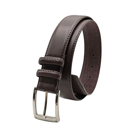 ELVAR Dark Brown Leather Dress Belt