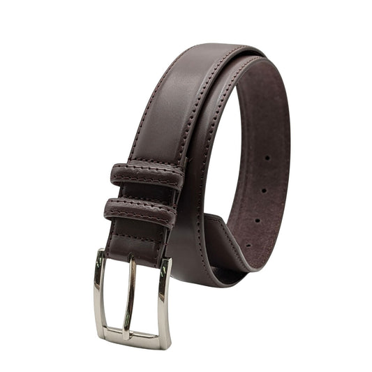ELVAR Dark Brown Leather Dress Belt