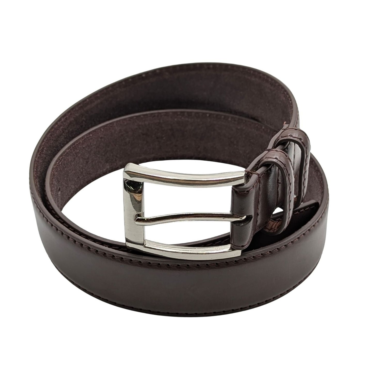 ELVAR Dark Brown Leather Dress Belt