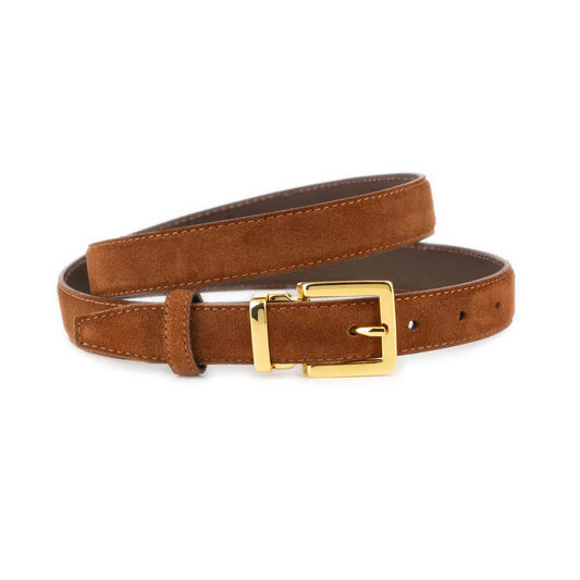ELVAR Tobacco Suede Leather Belt
