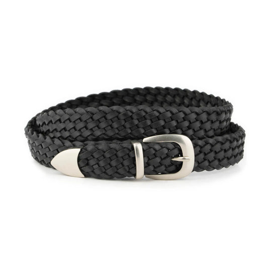 ELVAR Black Braided Leather Belt
