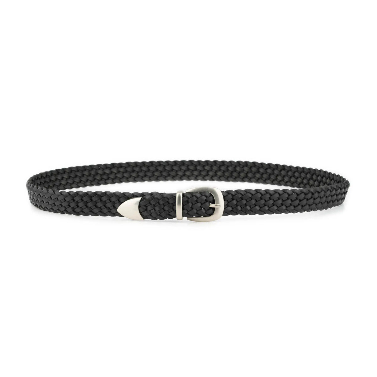 ELVAR Black Braided Leather Belt